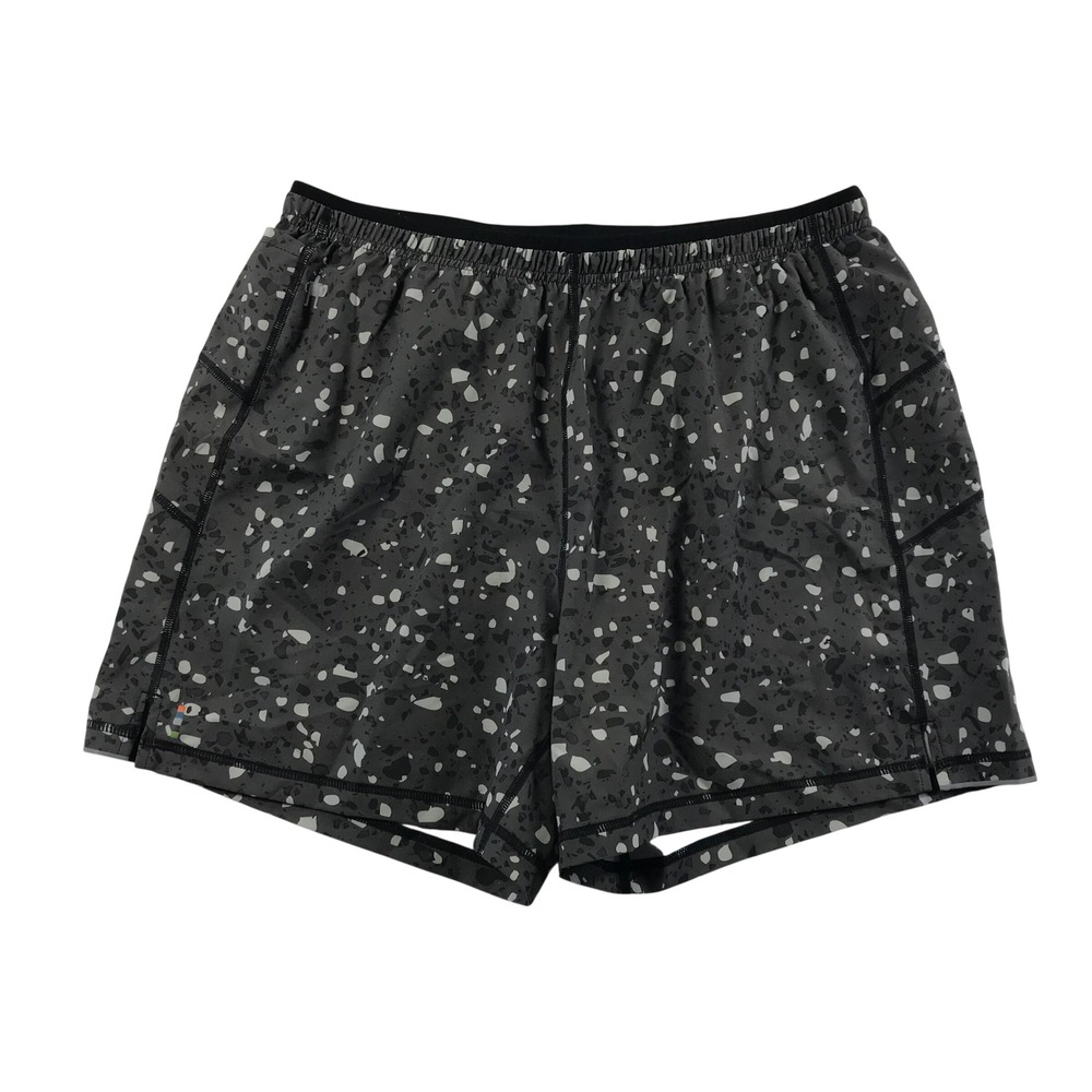Smartwool Mens Merino Sport Running Shorts Gray Terrazzo Print Size Medium 5in